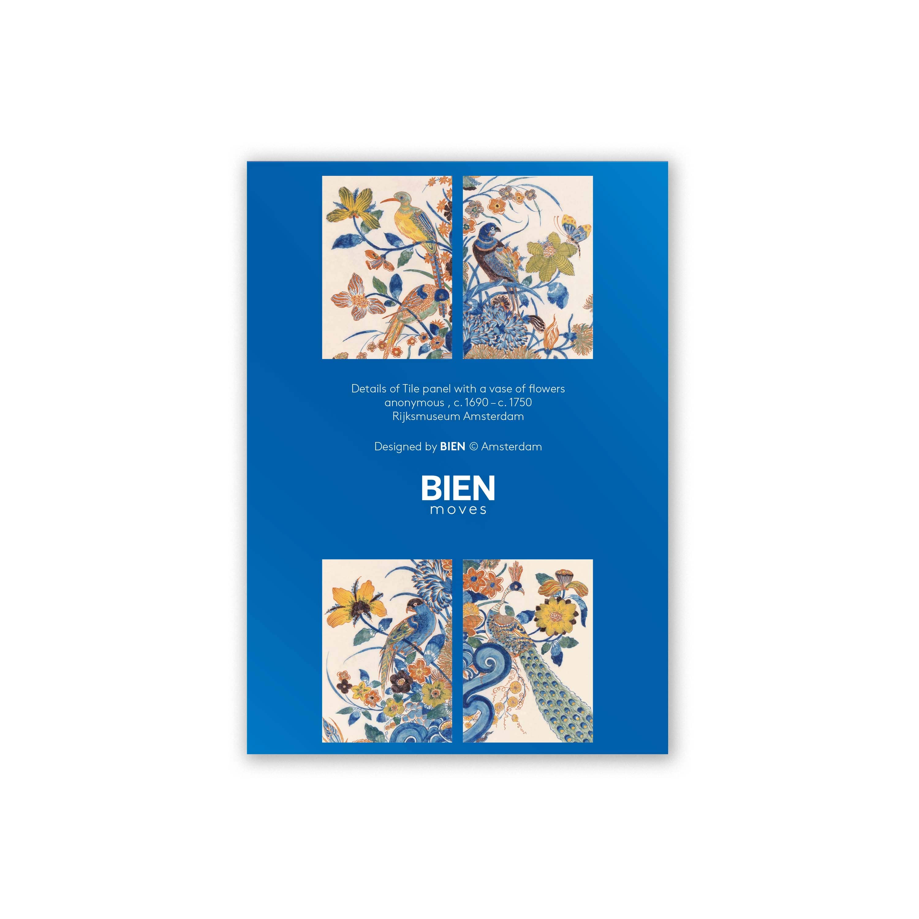 Delft Blue CARDS with flowers & birds, Rijksmuseum