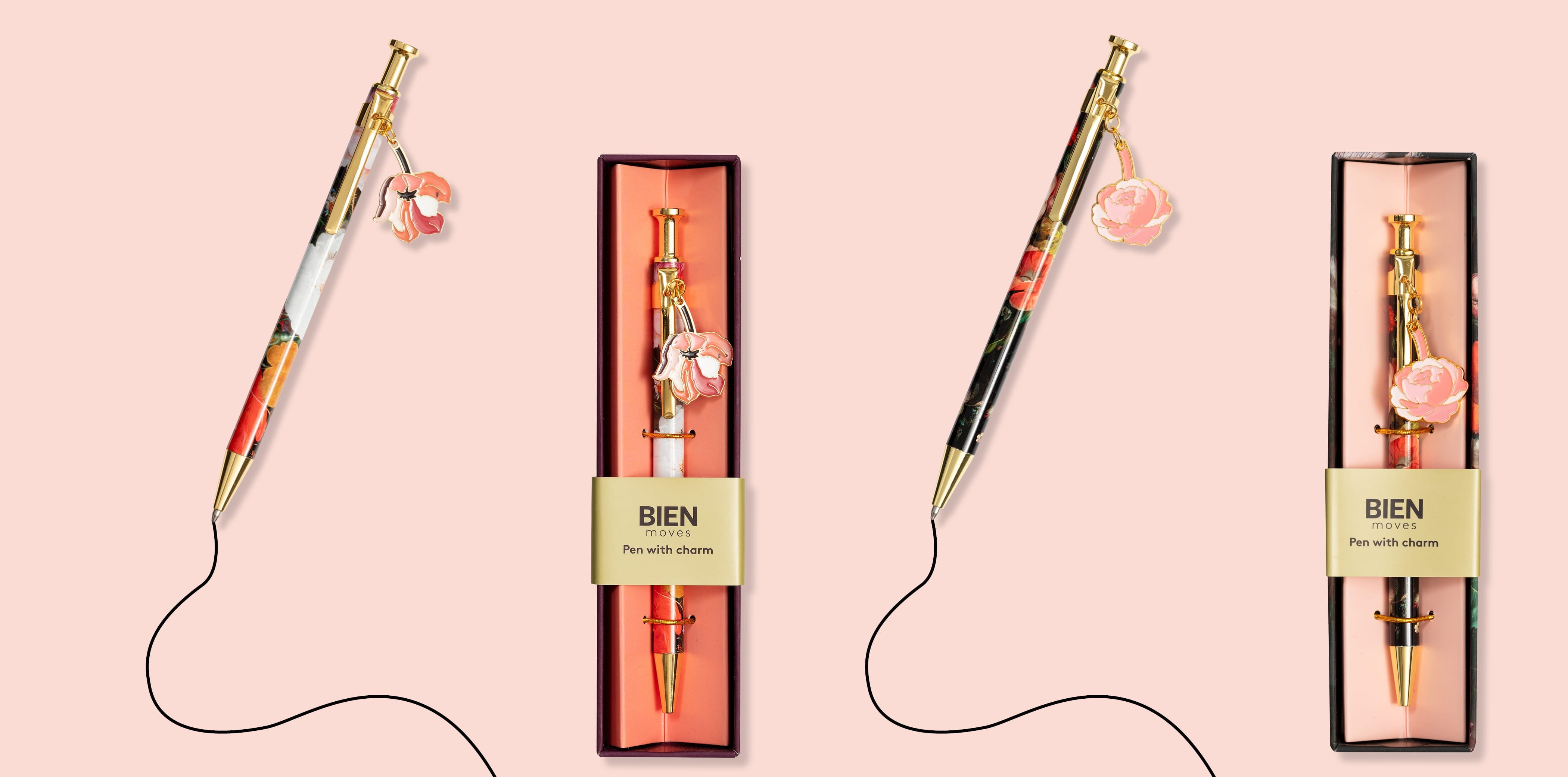 Luxury pen with floral print and tulip charm pendant - Abraham Mignon, Rijksmuseum Amsterdam
