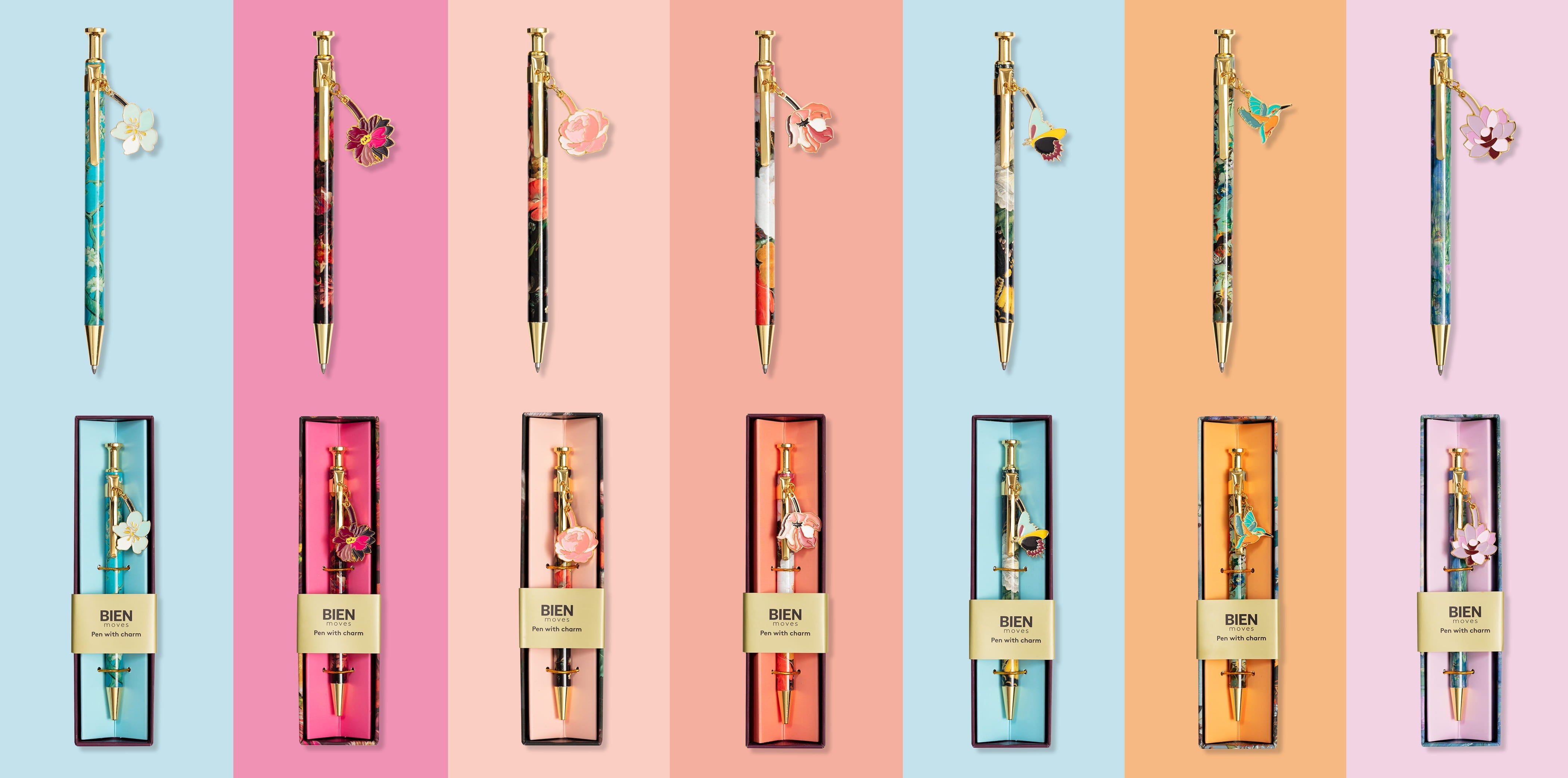 Luxury pen with blossom flower charm pendant Almond Blossom - Vincent van Gogh
