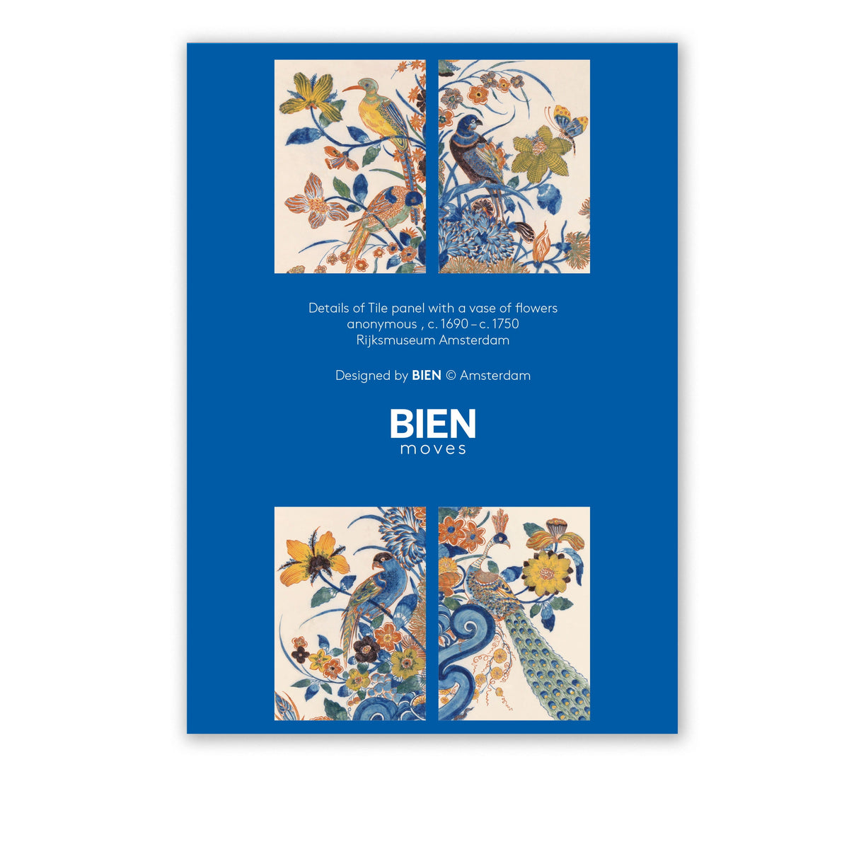 Delft Blue CARDS with flowers & birds, Rijksmuseum