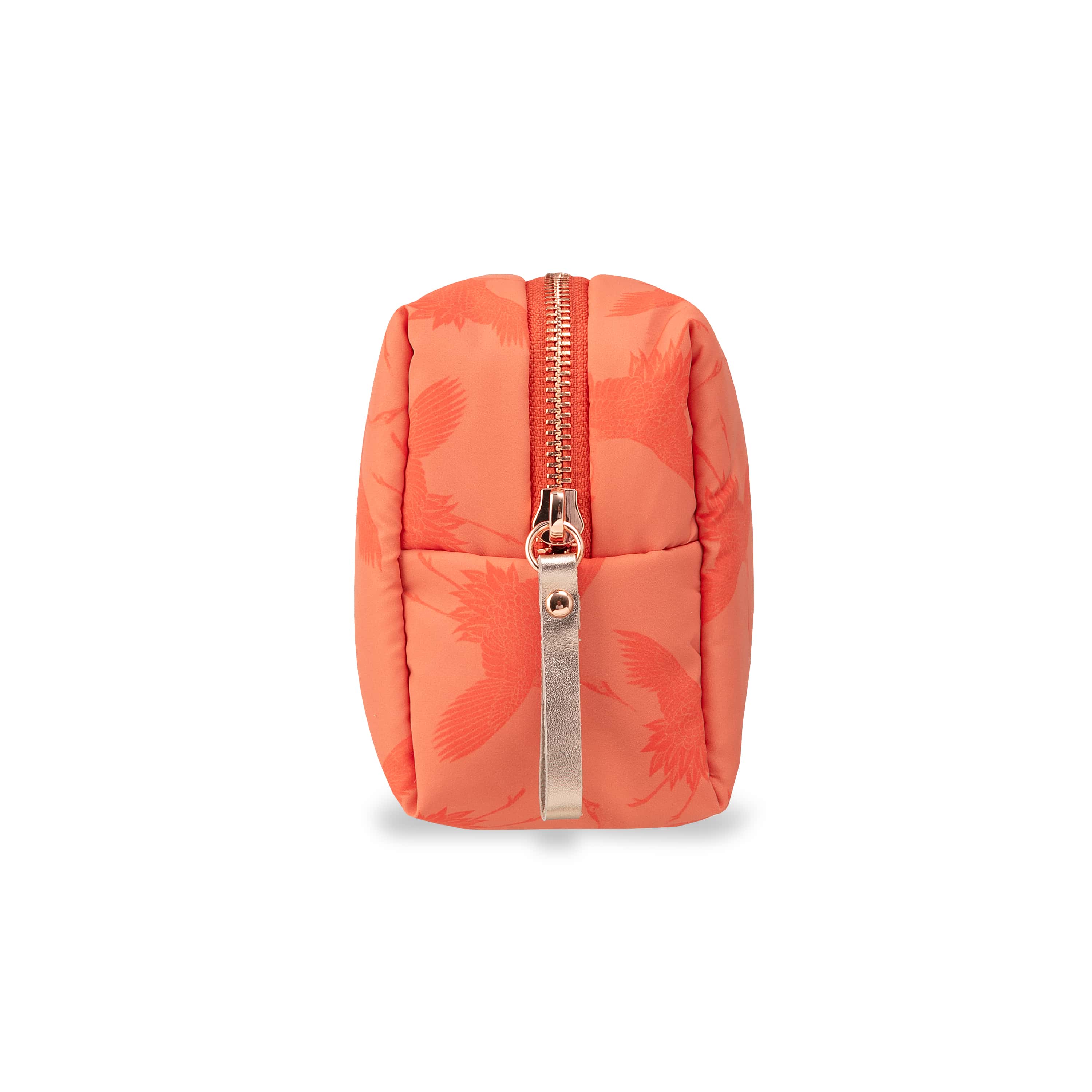 Large Pouch soft-touch with Red Crane Bird