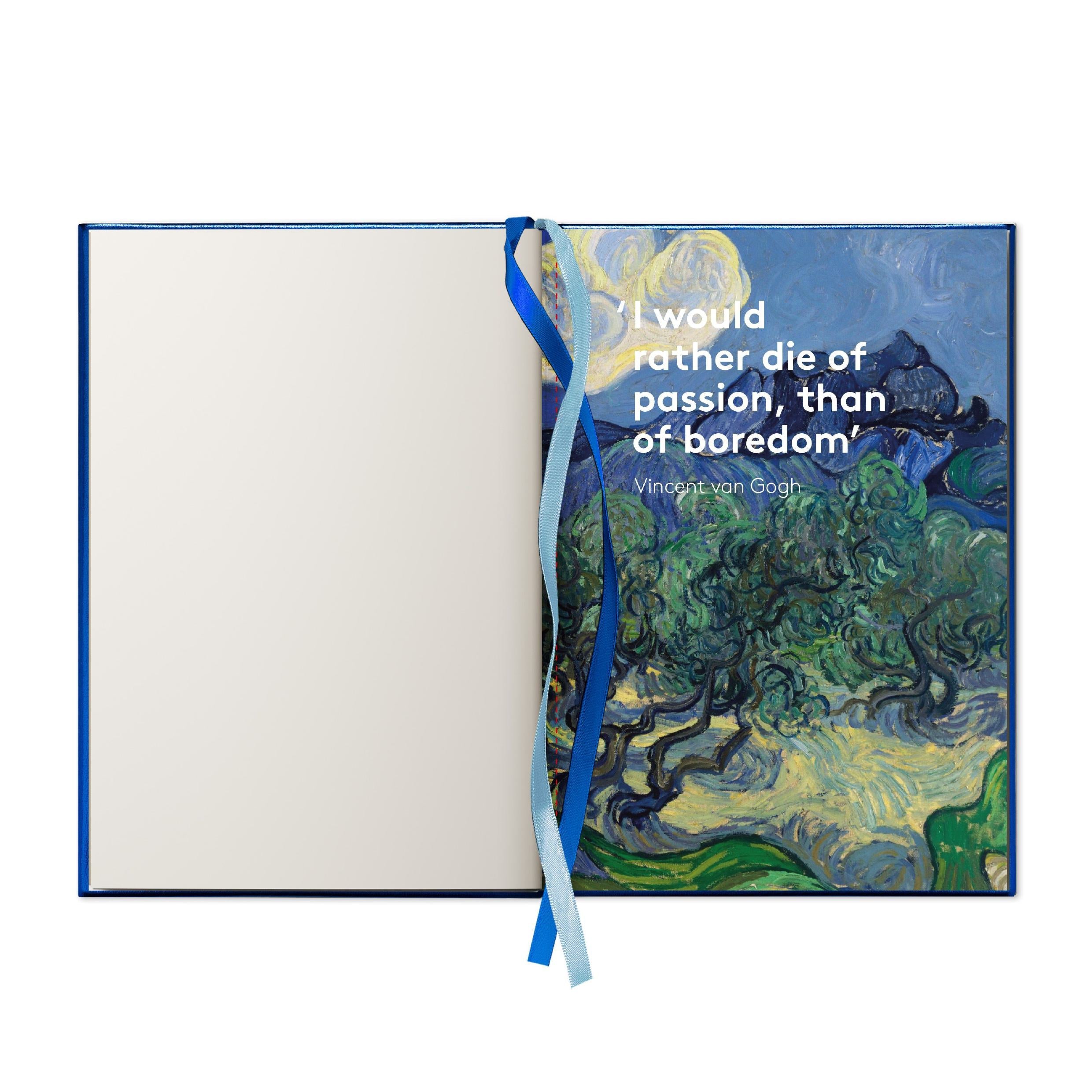 Notebook with embroidery quote - I dream my painting