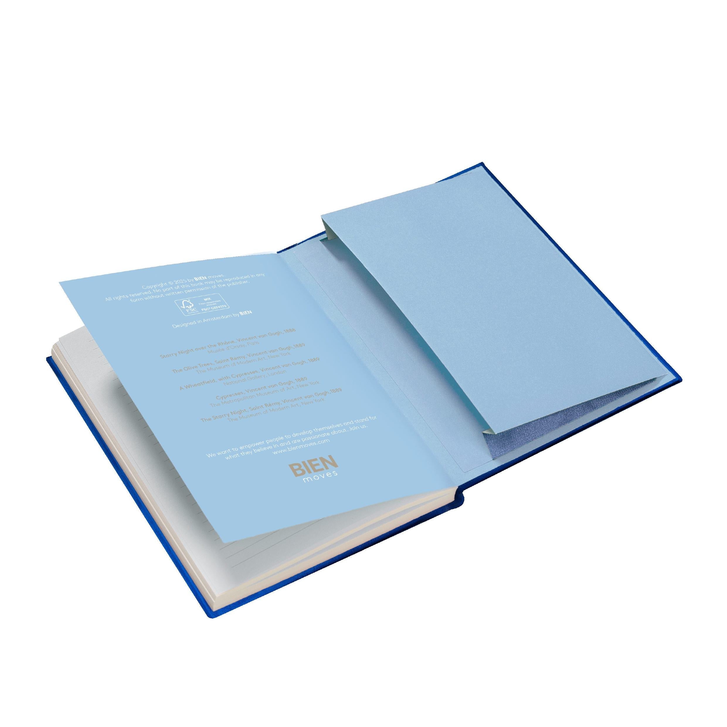 Notebook with embroidery quote - I dream my painting