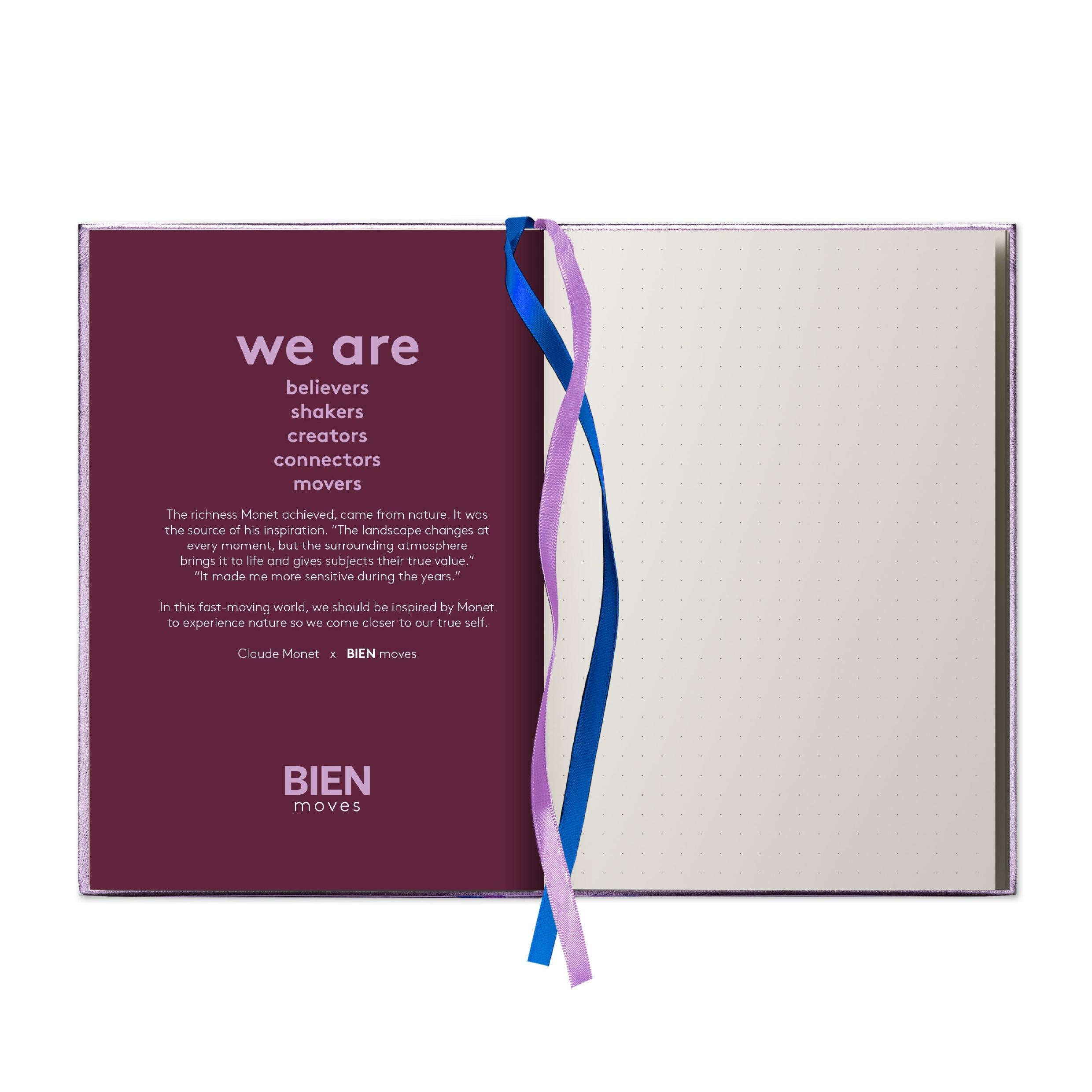 Notebook with embroidery quote - The Earth Laughs in Flowers