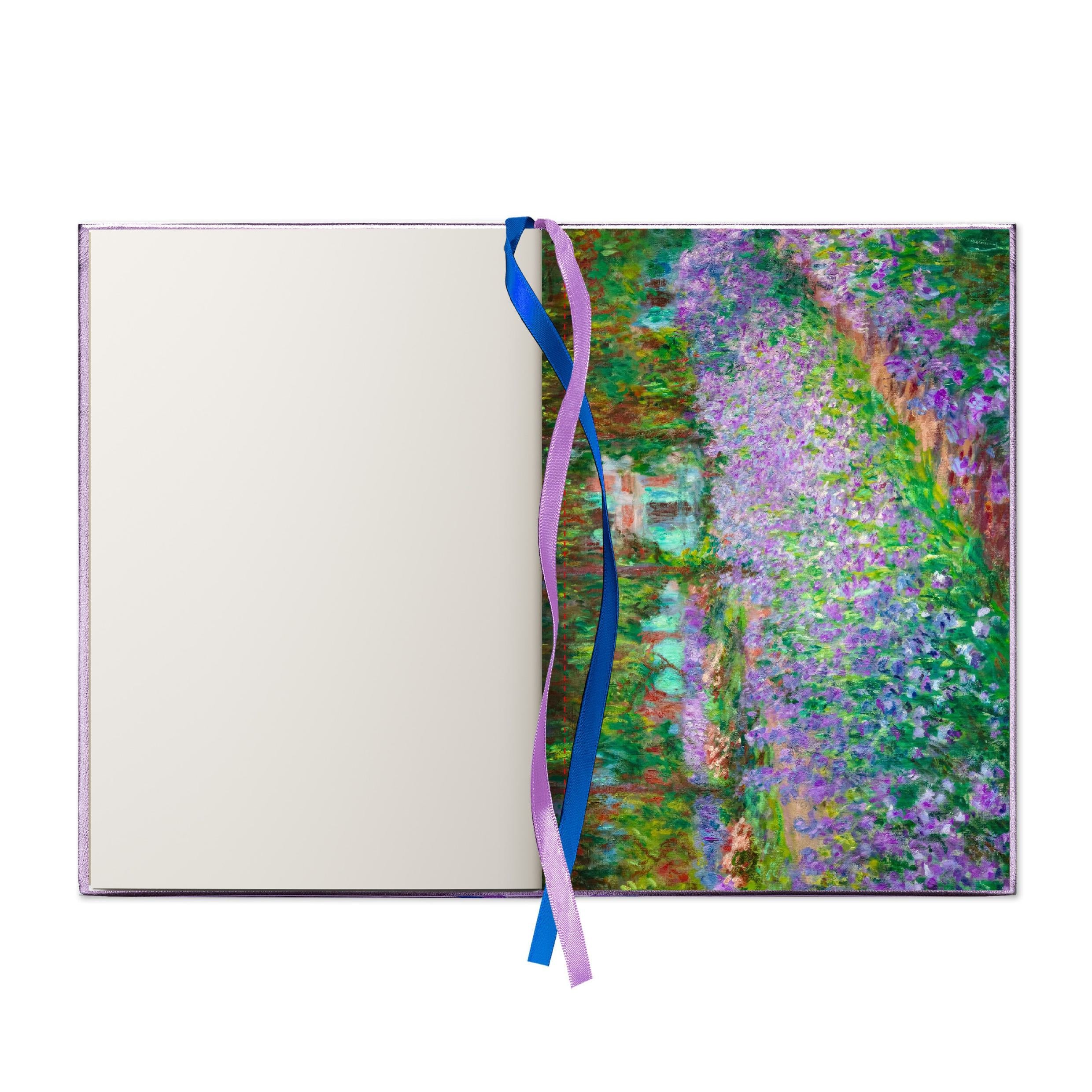 Notebook with embroidery quote - The Earth Laughs in Flowers