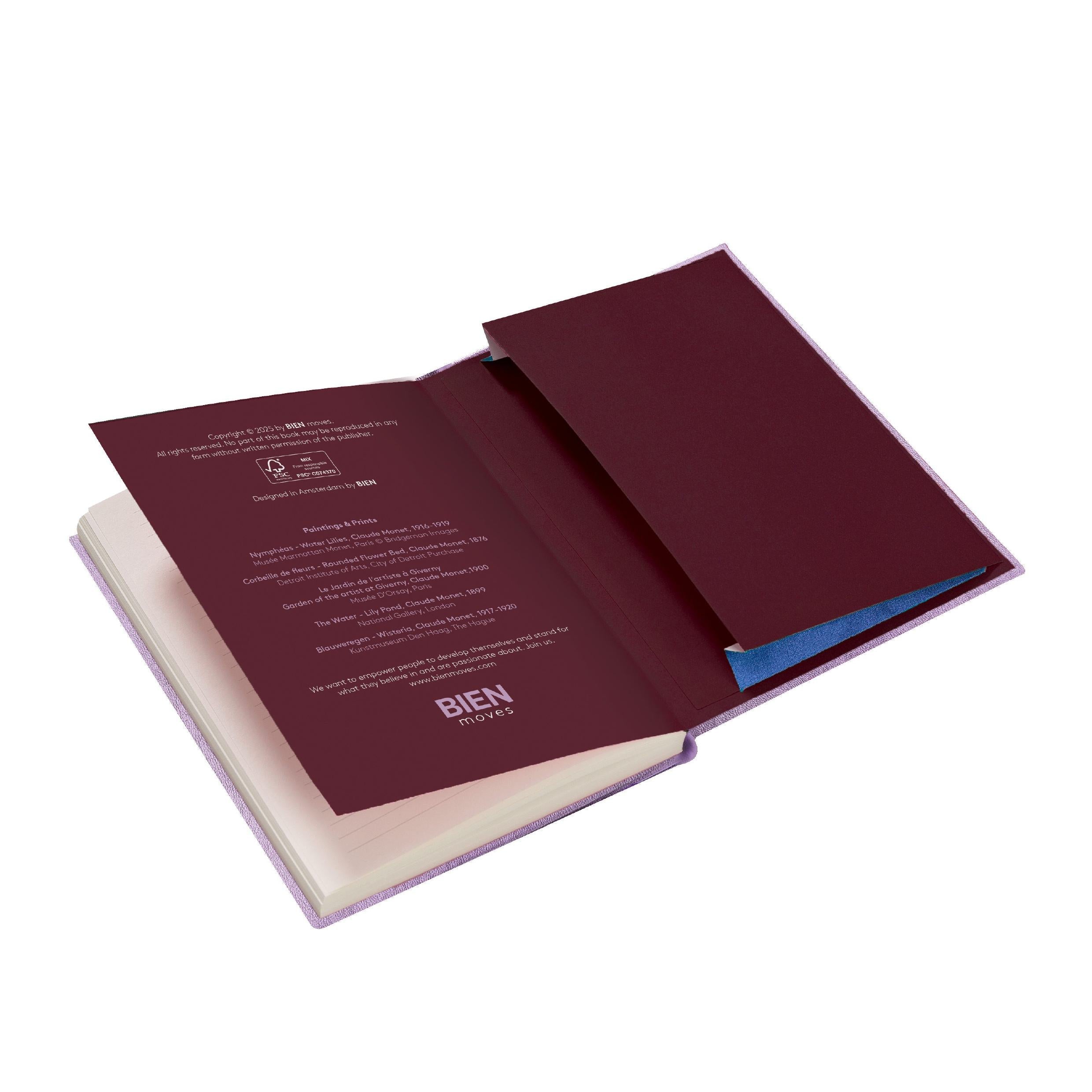 Notebook with embroidery quote - The Earth Laughs in Flowers