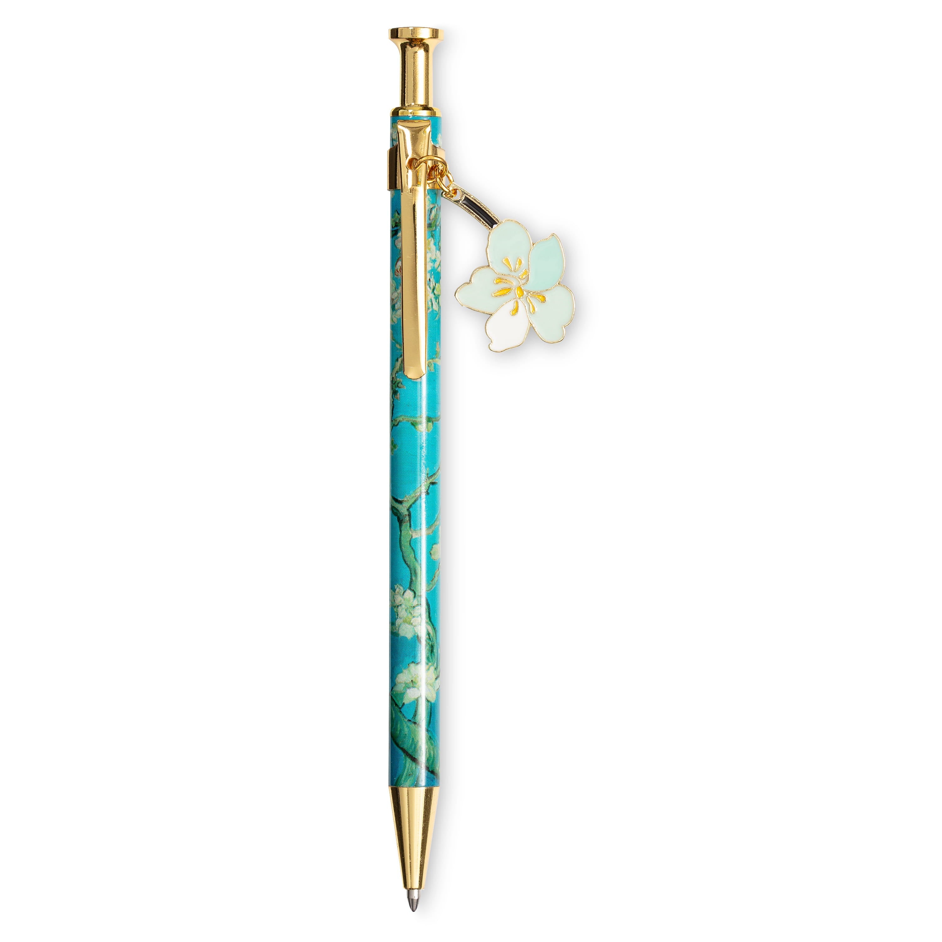 Luxury pen with blossom flower charm pendant Almond Blossom - Vincent van Gogh