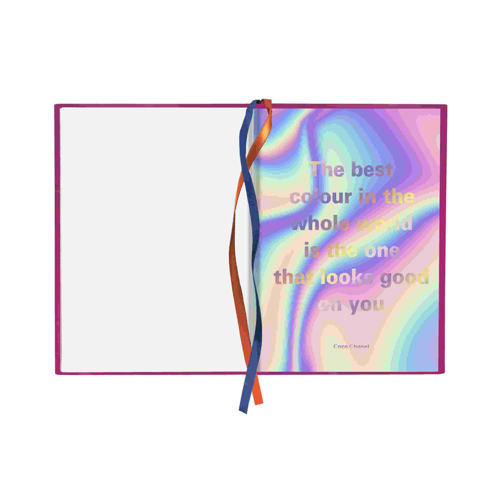 Embroidered hologram quote notebook - Colourful Quote