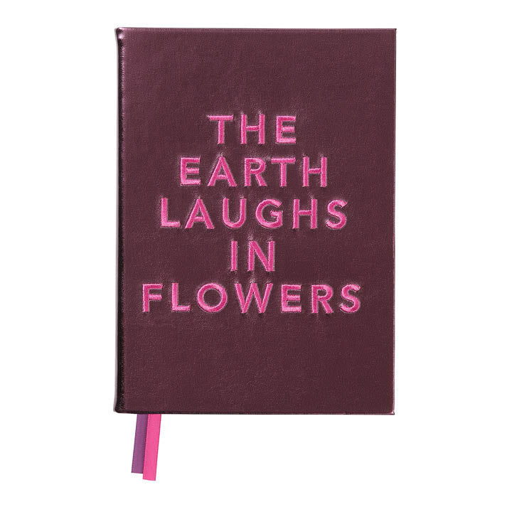 Embroidered quote notebook - "The Earth Laughs"