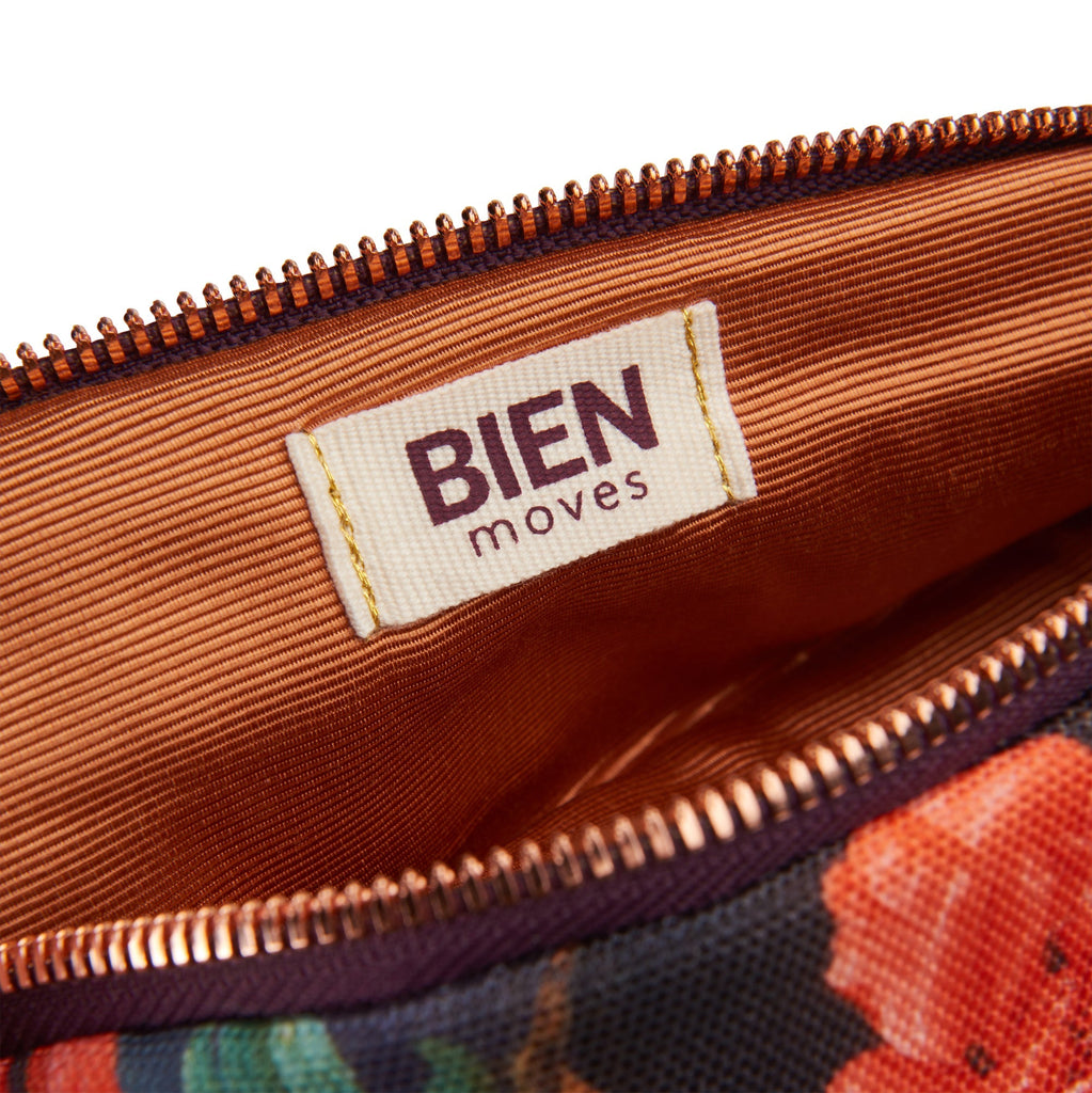 Nylon-velvet pencil case - Red flowers - BIEN moves