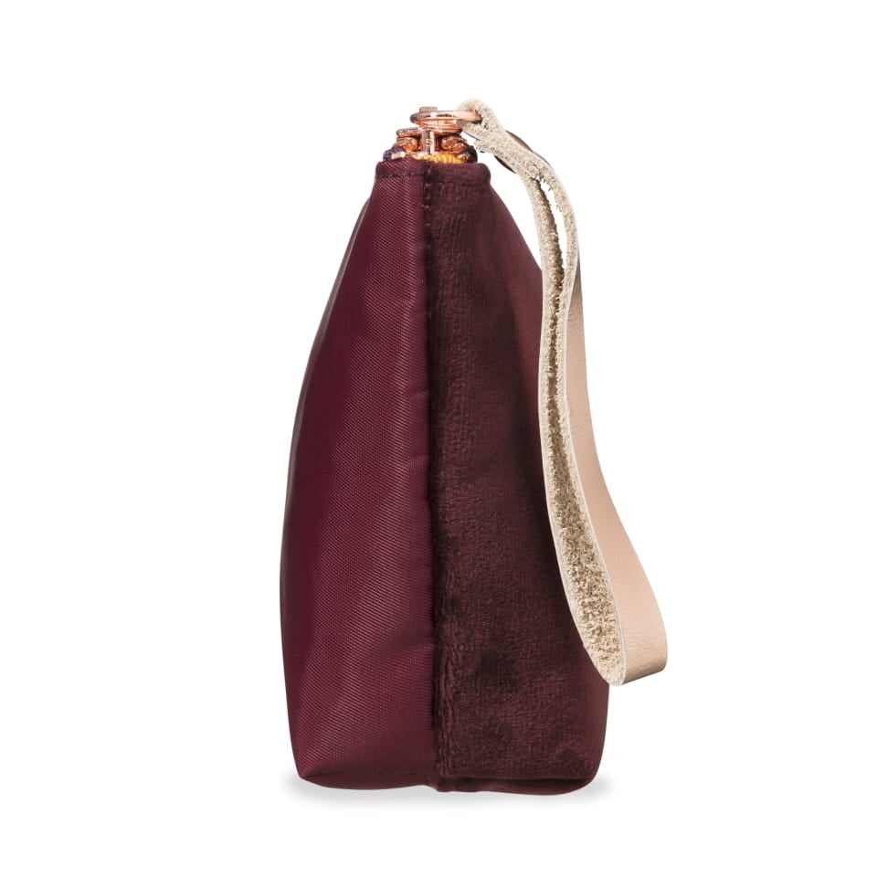 Velvet satin-nylon pouch - Burgundy uni - BIEN moves